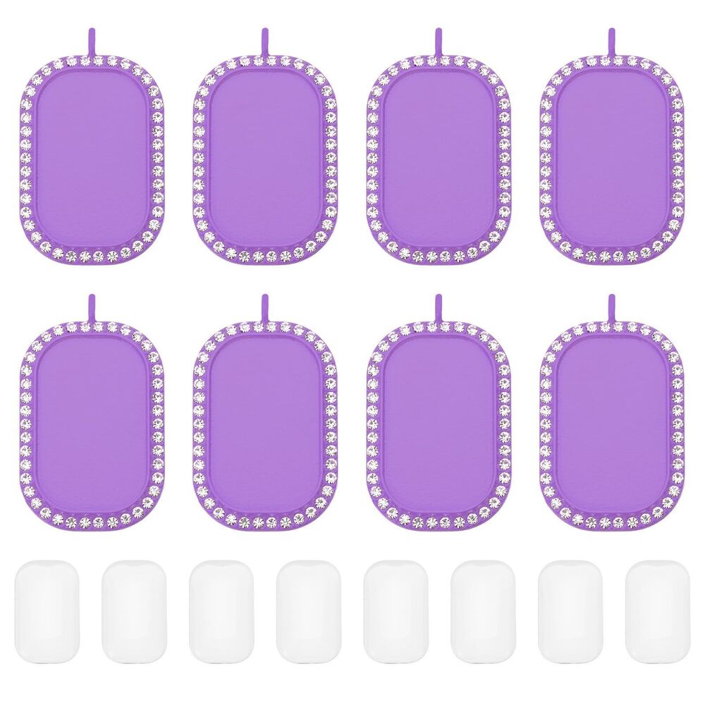 5175 1" Blank Picture Pendants, 8Pcs Metal Rectangle Rhinestone Bezel